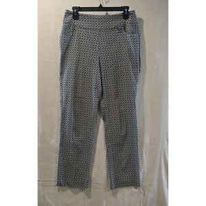 Lulu-B Women's Black White Diamond Print Pants Size 8 Wide Leg‎ Casual Comfort